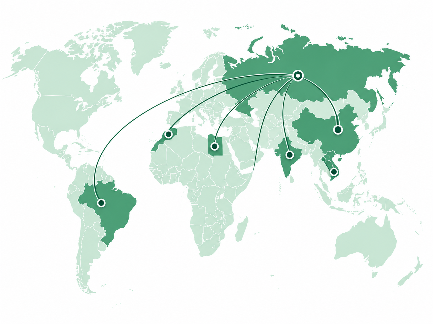 Карта международных маршрутов ТВЛ